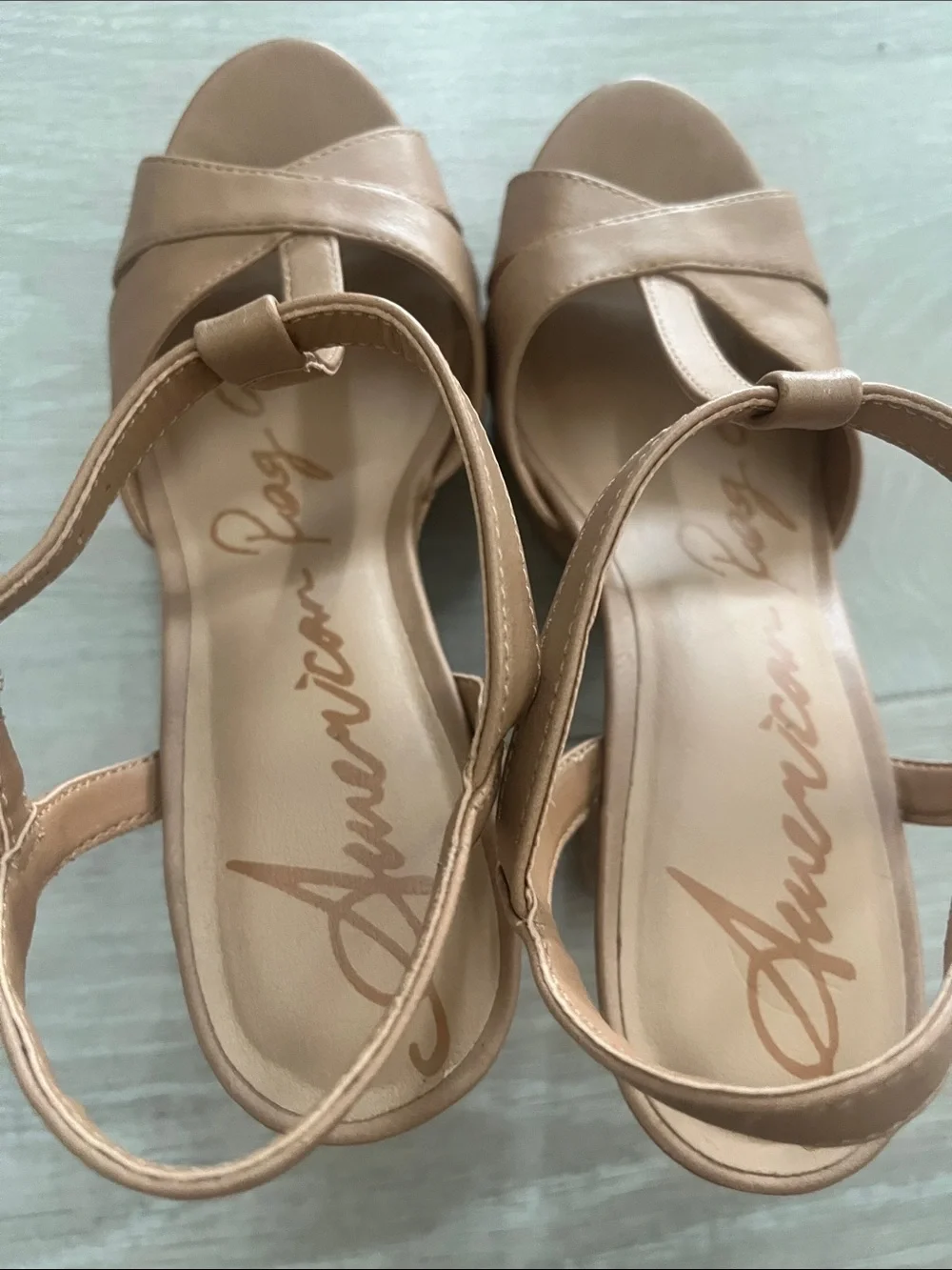 American Rag Tan Cork Platform Wedge Sandals 7.5